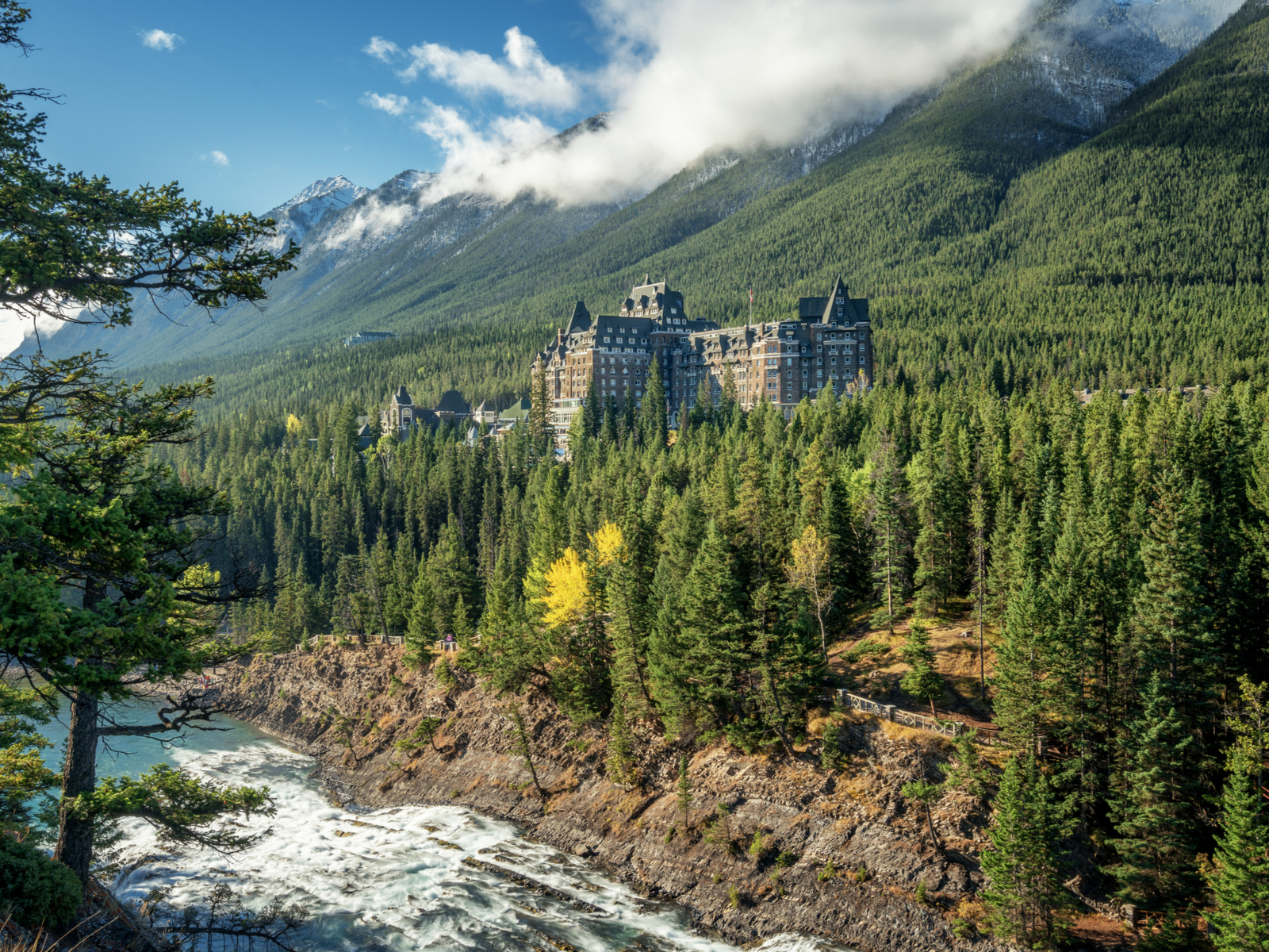 Fairmont Springs Hotel pictured during the least busy time to visit Banff