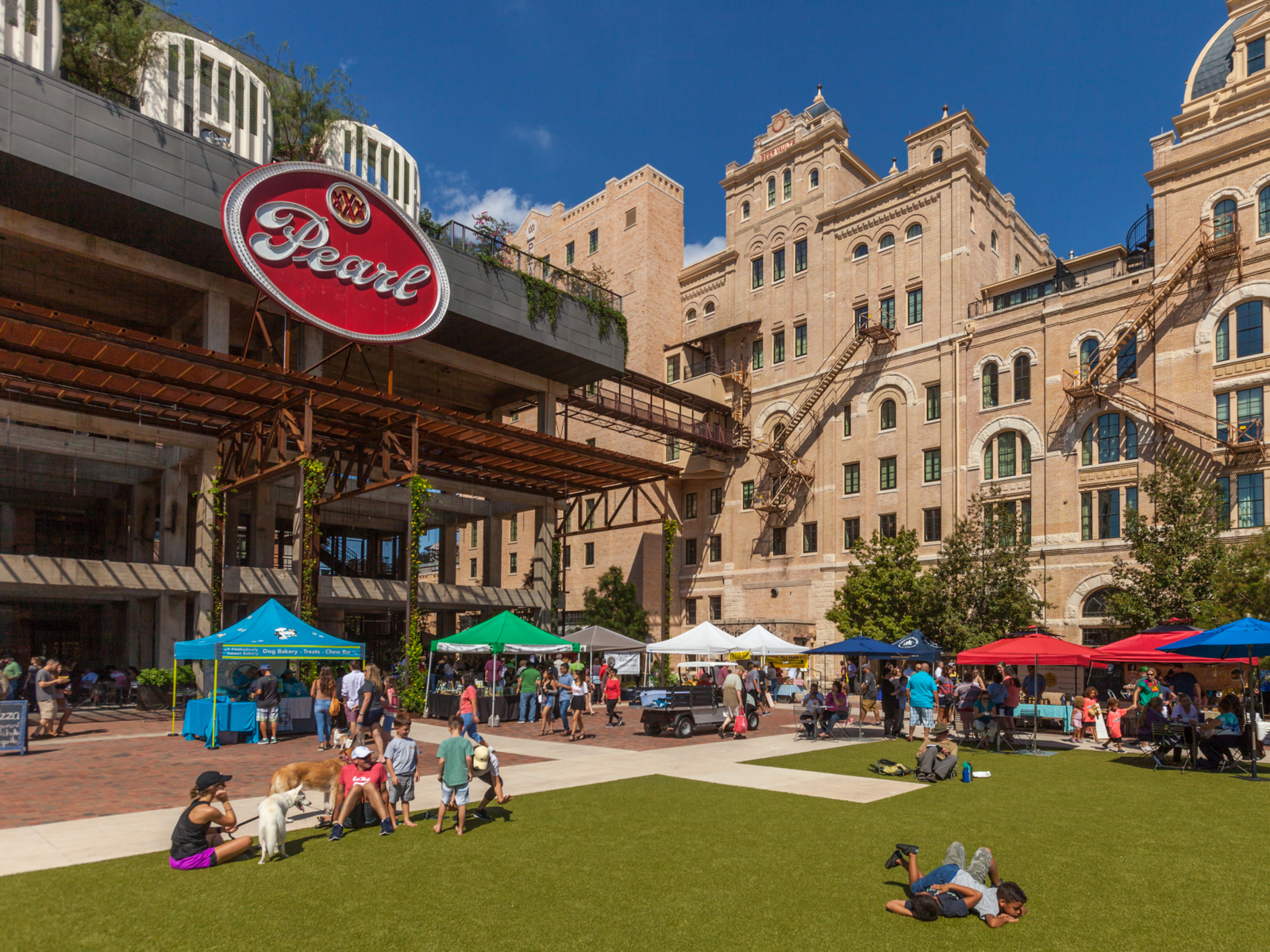 Image of the lawn of the Pearl Brewery, one of the best things to do in San Antonio