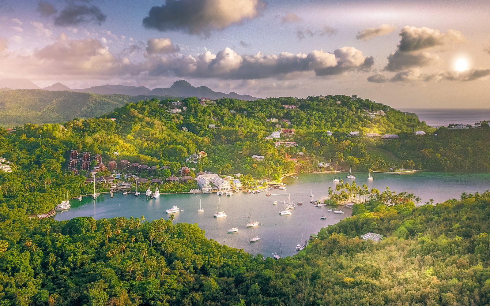 Aerial image of the island for a piece on the best things to do in Saint Lucia