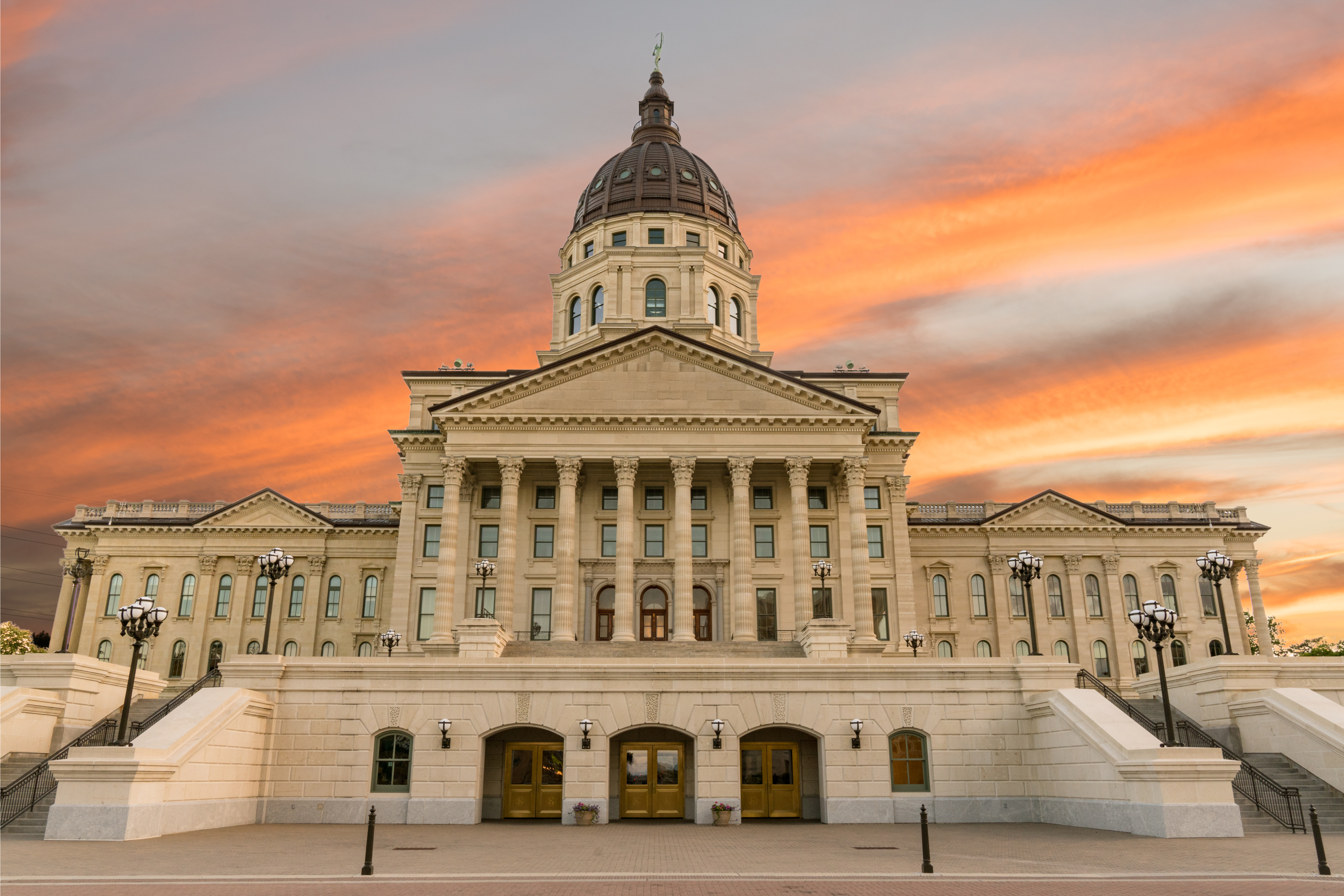 The historic Kansas State Capitol Building on a sweet Summer sunset, a piece on the best things to see in Kansas