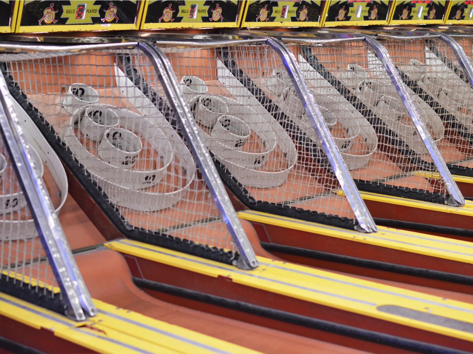 Skee ball at Skyline Park, one of the best things to do in Atlanta
