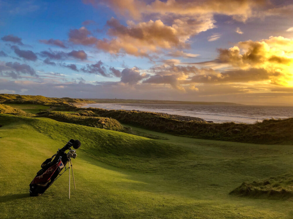 Ballybunion Golf Course under dawn sun for a piece on the best golf courses in Ireland