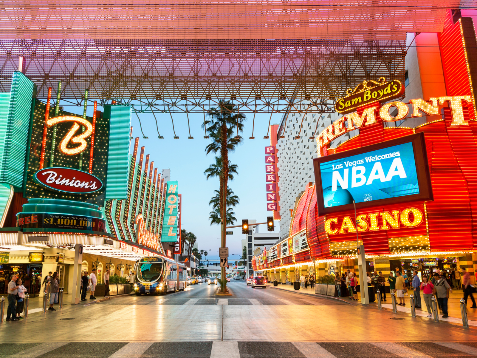 Photo of the entrance to Fremont St for a piece on the best places to stay in Las Vegas