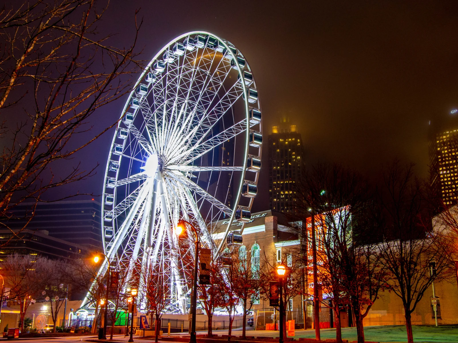 Skyview, one of the best things to do in Atlanta, pictured at night