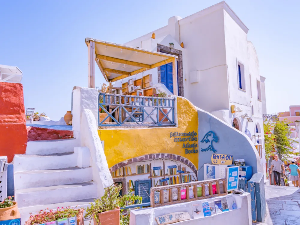 Cool village market in Oia village, one of the attractions near the best hotels in Santorini