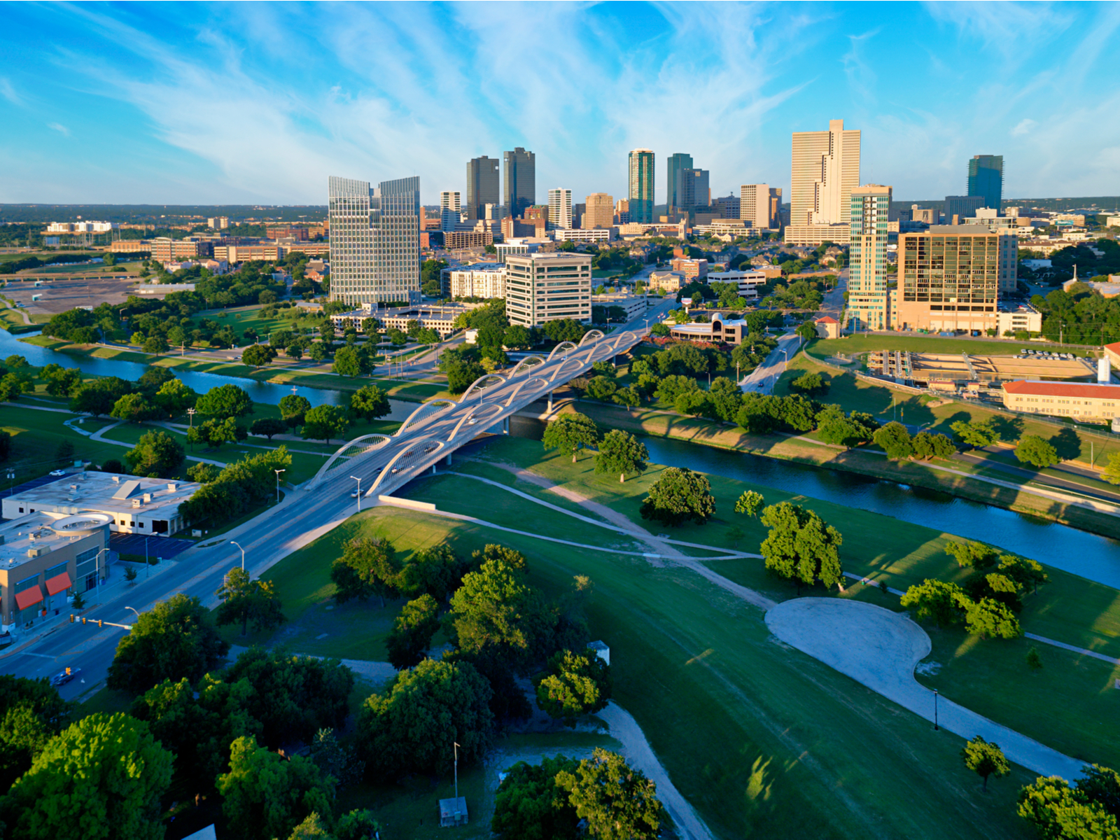 Aerial view of Fort Worth, one of the best things to do in Dallas