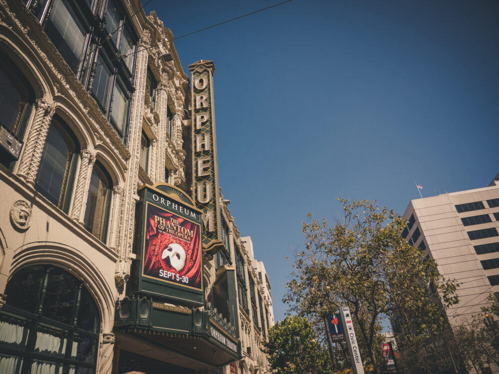 Orpheum theater in the Theater District, one our our picks for where to stay in San Francisco