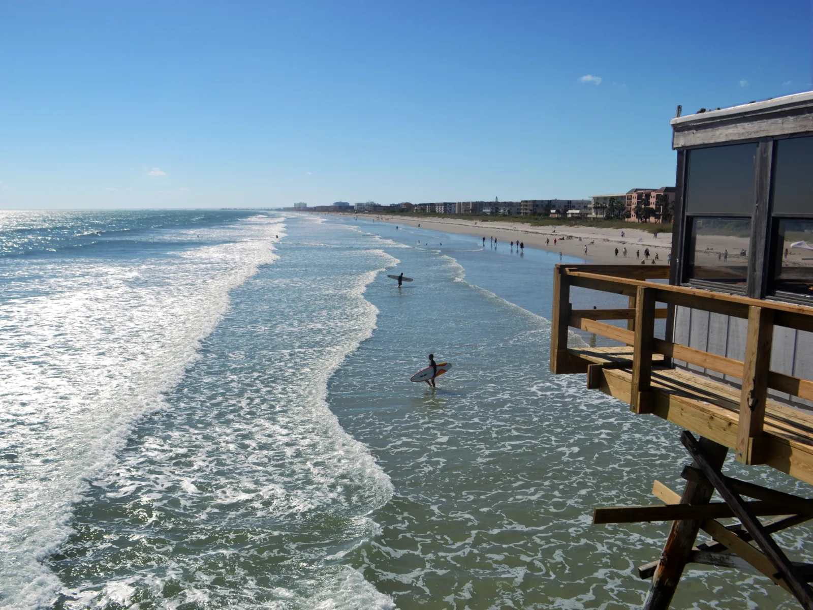 Cool view from the pier on Cocoa Beach, one of the best places to visit in Florida