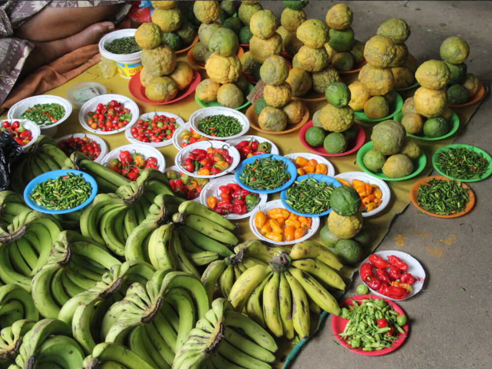 A bunch of local foods and fruits pictured for a piece on the best time to go to Fiji
