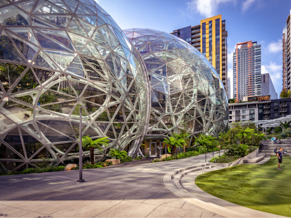 Close up of the Amazon Spheres, one of the coolest things to see in Seattle