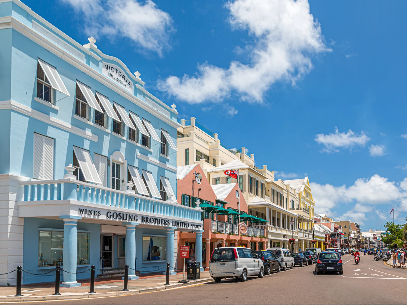 Hamilton, Bermuda pictured during the least busy time to go, featuring streets with little traffic