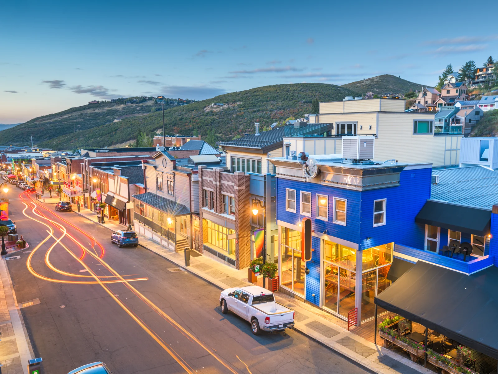 Aerial view of main street in Park City, one of the best places to visit in Utah