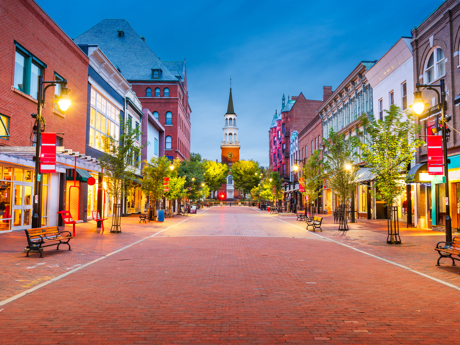 Church Street Marketplace in Burlington, one of the best things to do in Vermont