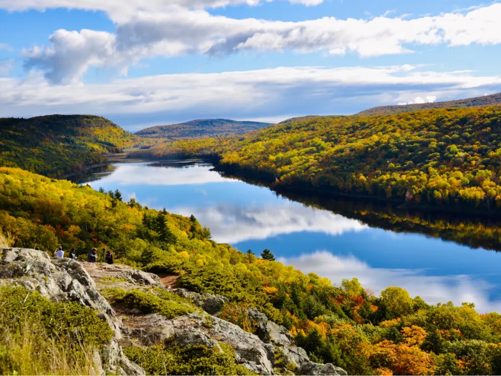 Porcupine mountains, a top pick for Michigan's best places to visit, viewed from the hilltop