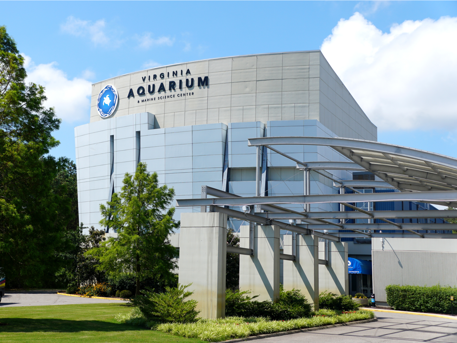 Photographed front of The Virginia Aquarium and Marine Science Center as piece on the things to do in Virginia