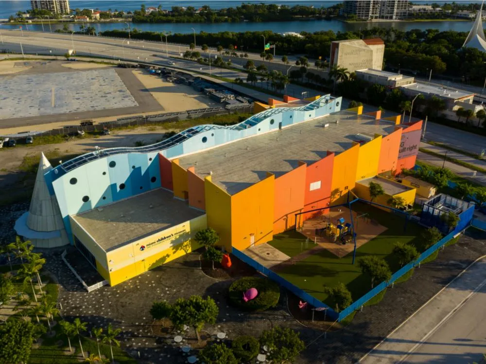 Aerial view of one of the best things to do in South Florida, the Miami Children's Museum