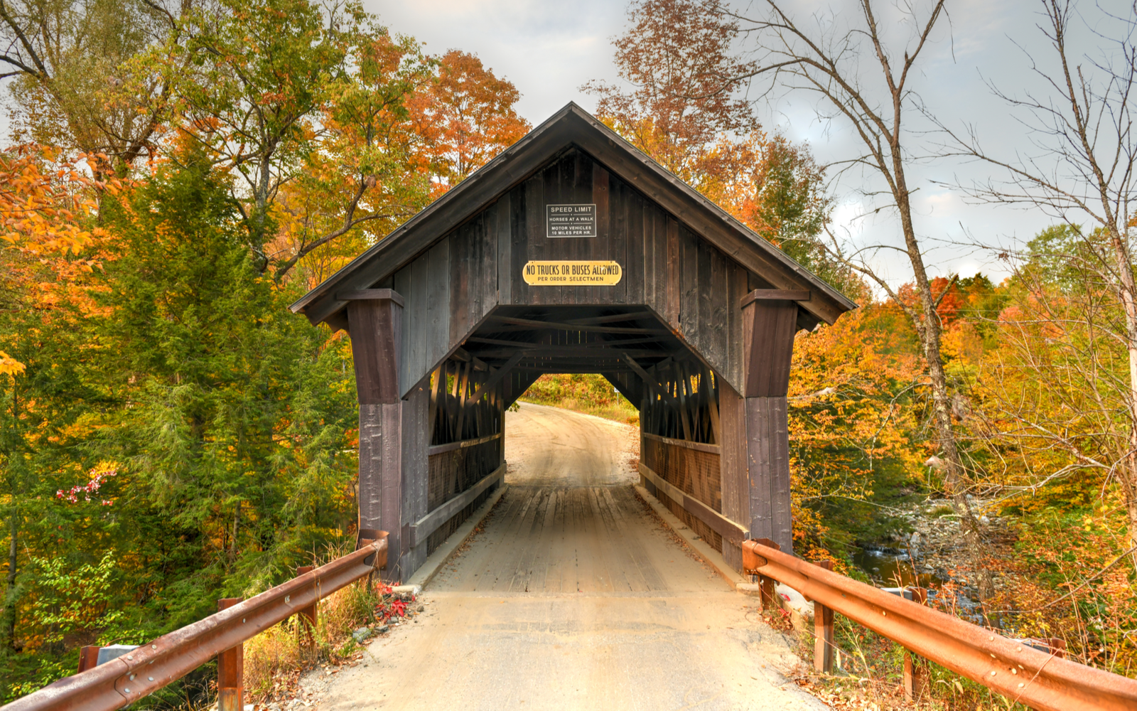 Cool rural covered bridge in Stowe, one of the best places to visit in Vermont