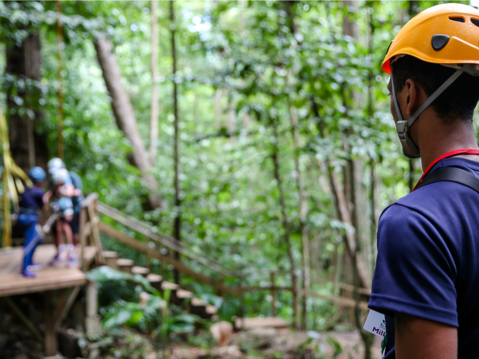 Family doing a zipline tour, one of the best things to do in Saint Lucia
