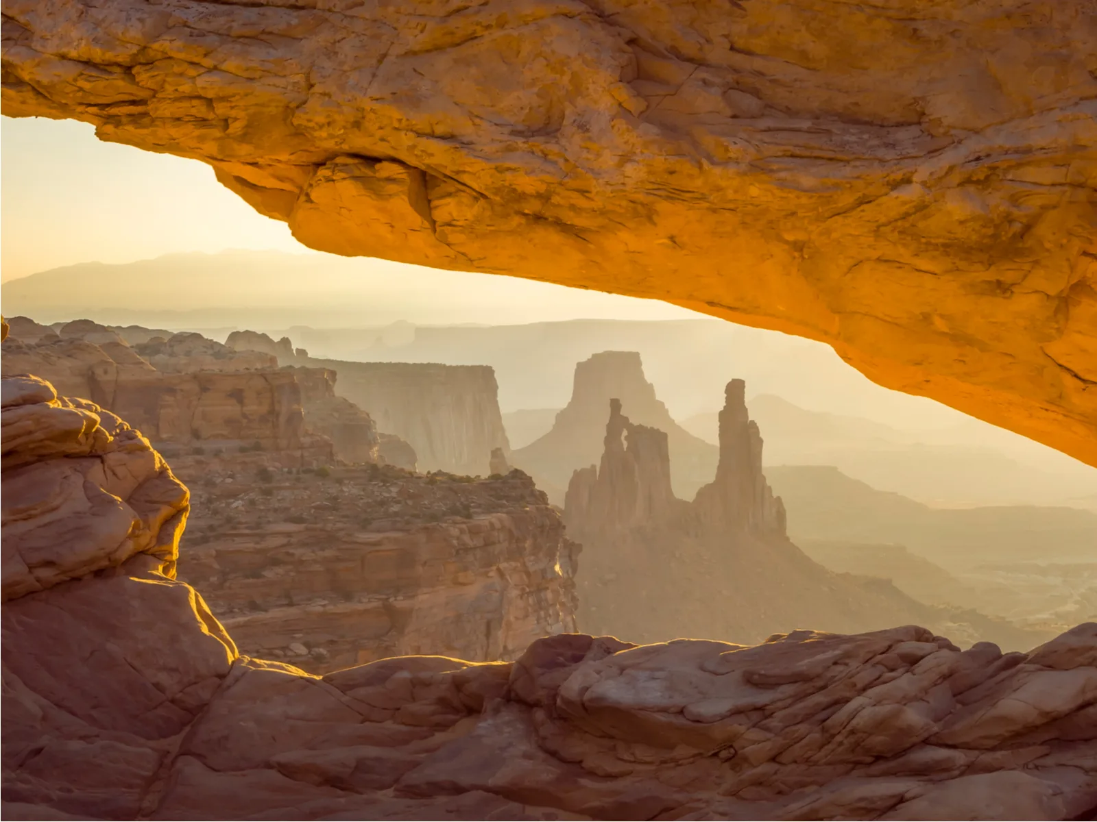 Gorgeous sunrise view of Moab rocks, one of the best places to visit in Utah
