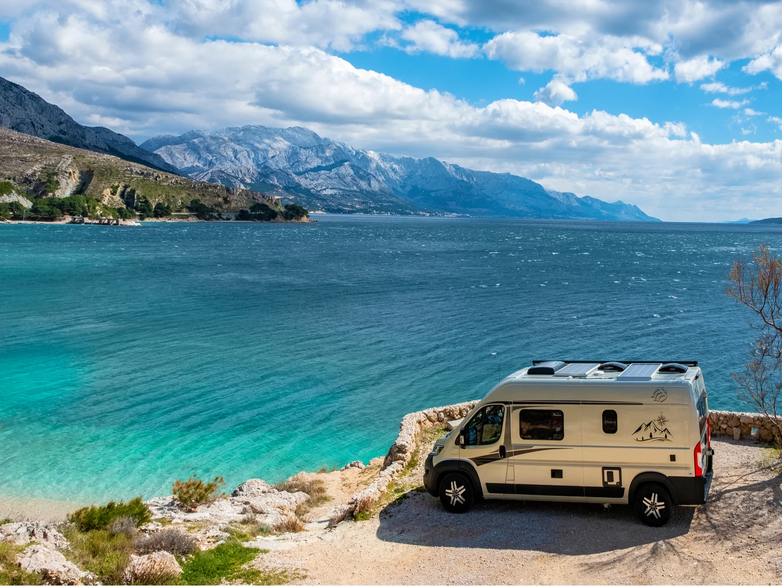 Camper van overlooking the Adriatic Sea, one of the best things to do in Croatia