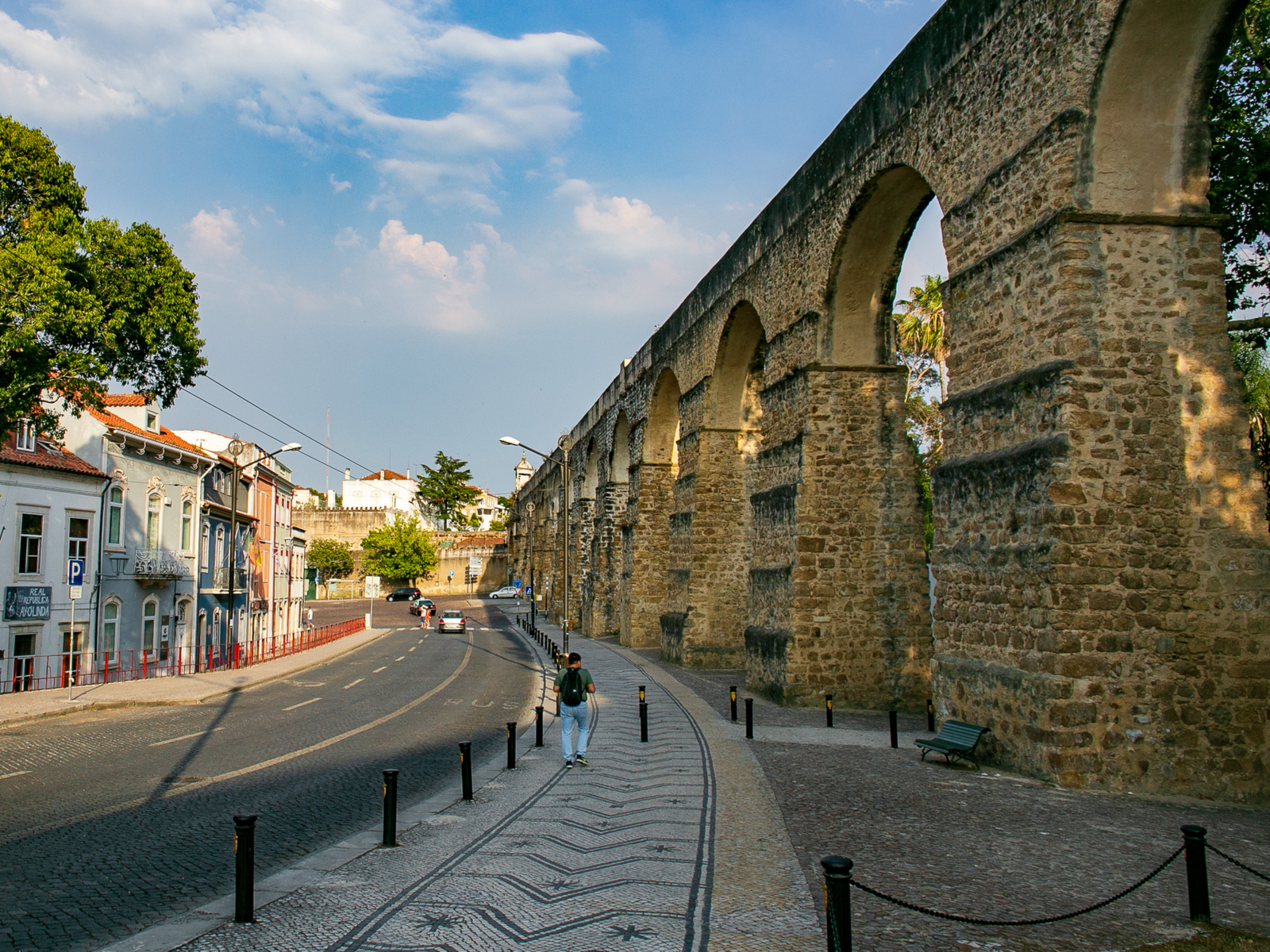 Aqueduct above the walkway in Coimbra, one of Portugal's best places to visit