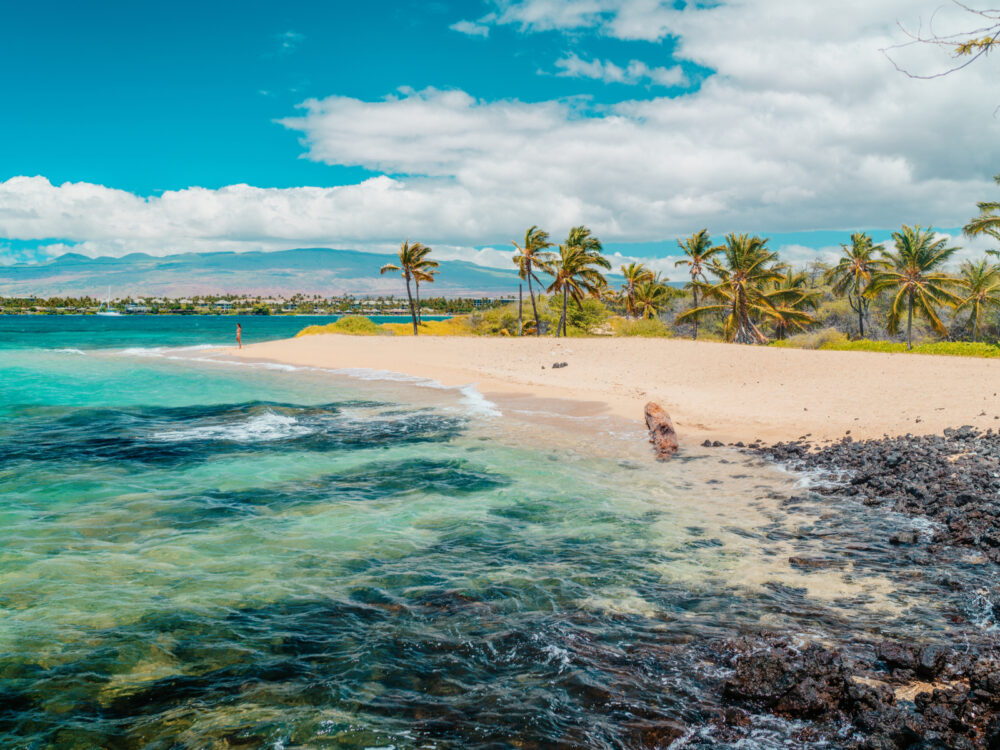 Secluded beach on one of our favorite places to stay in Hawaii, Waikoloa on the Big Island