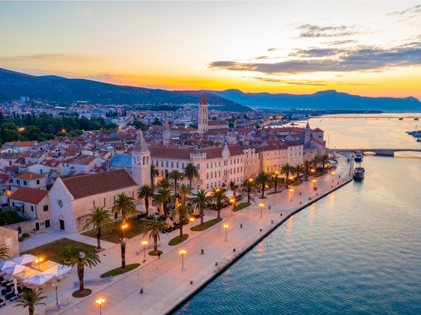 Trogir Town pictured from the air, one of the best things to do in Croatia