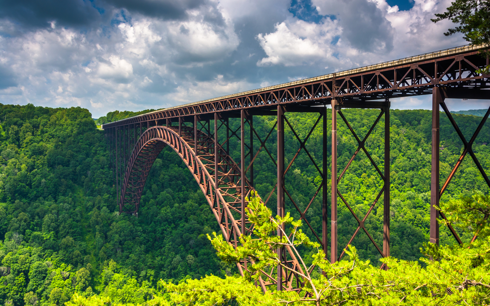 New River Gorge Bridge, one of the best West Virginia Attractions, as seen from the Canyon Rim