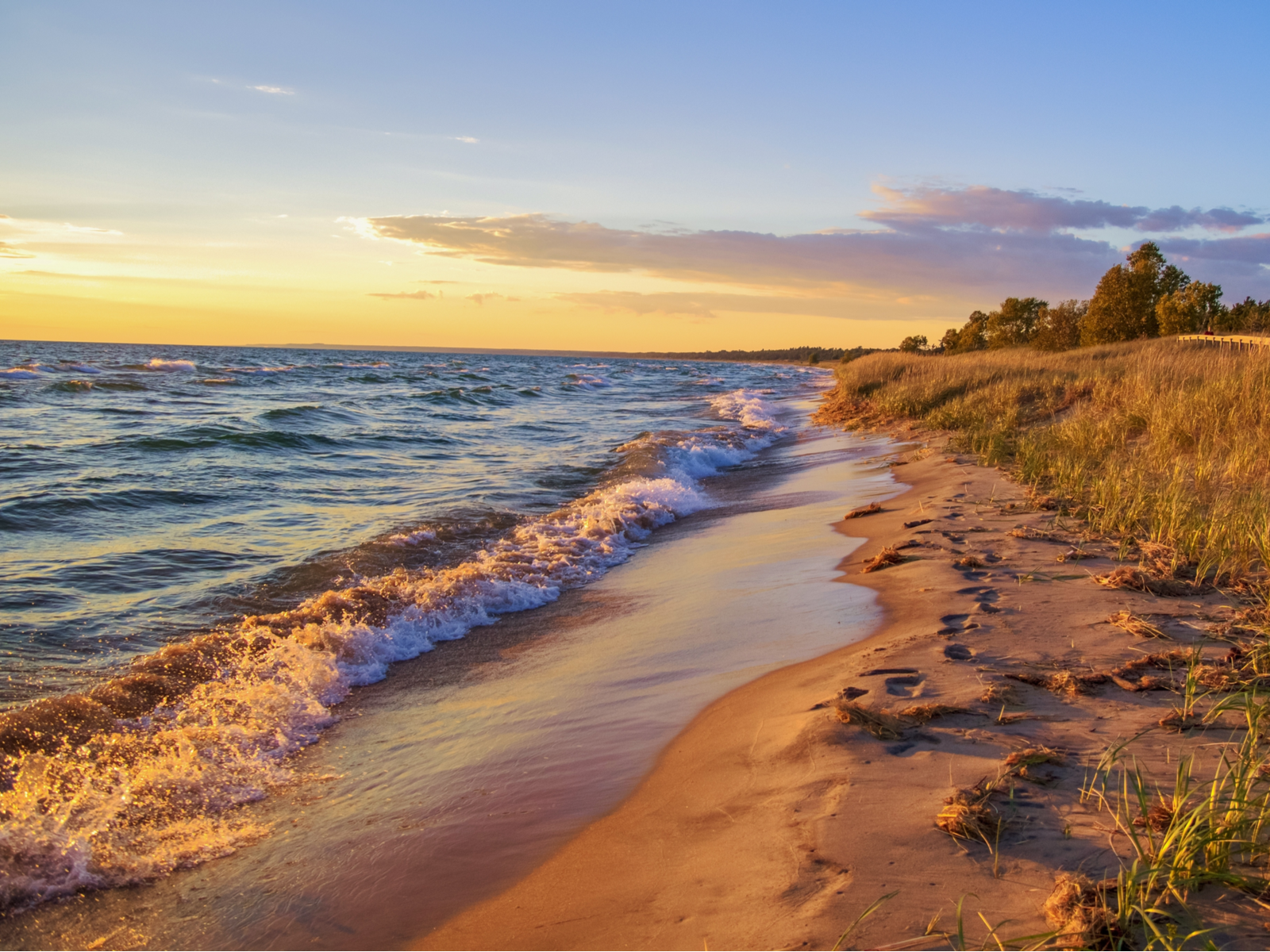 Neat autumn view of Lake Michigan, one of the best places to visit in Michigan