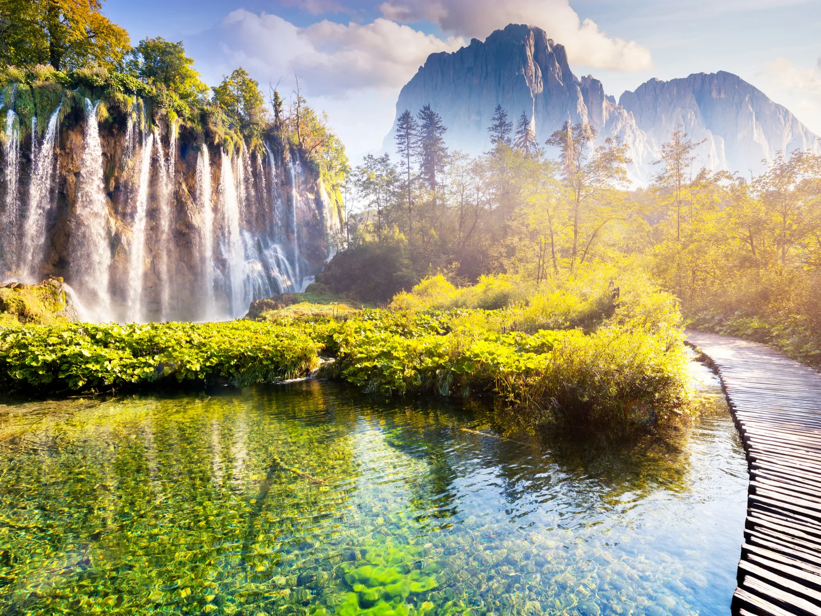 Majestic view of Plitvice Lakes National Park during the least busy time to visit Croatia