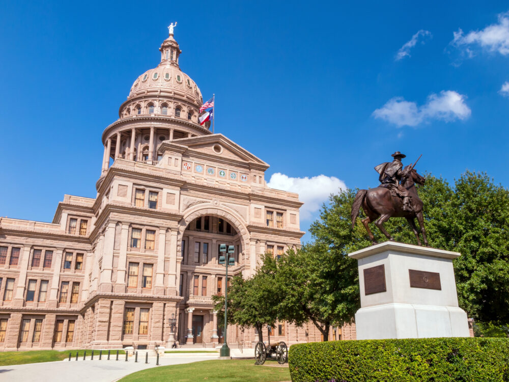 Exterior of one of our picks for the best things to do in Texas, tour the Texas State Capitol Building in Austin