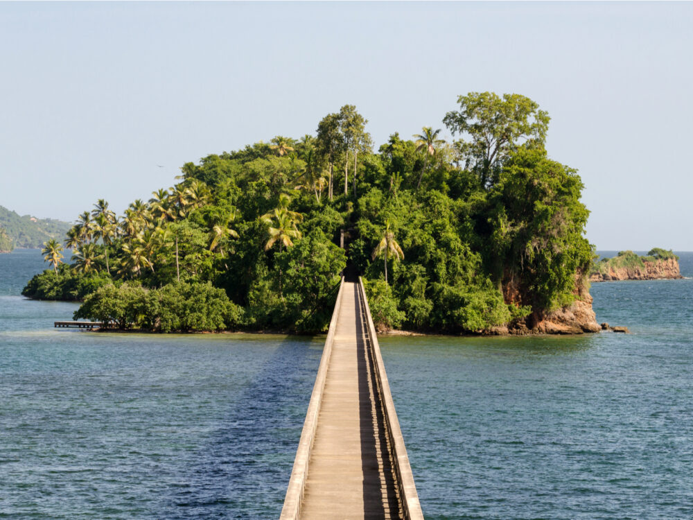 Famous island in the Dominican (and one of the best places to visit) and a bridge going to Samana