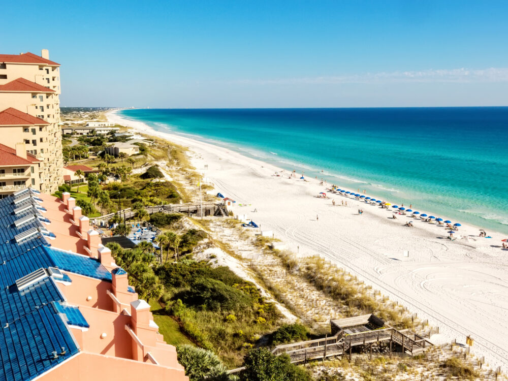 Long stretch of beach in Destin, one of our picks for Florida's best places to visit