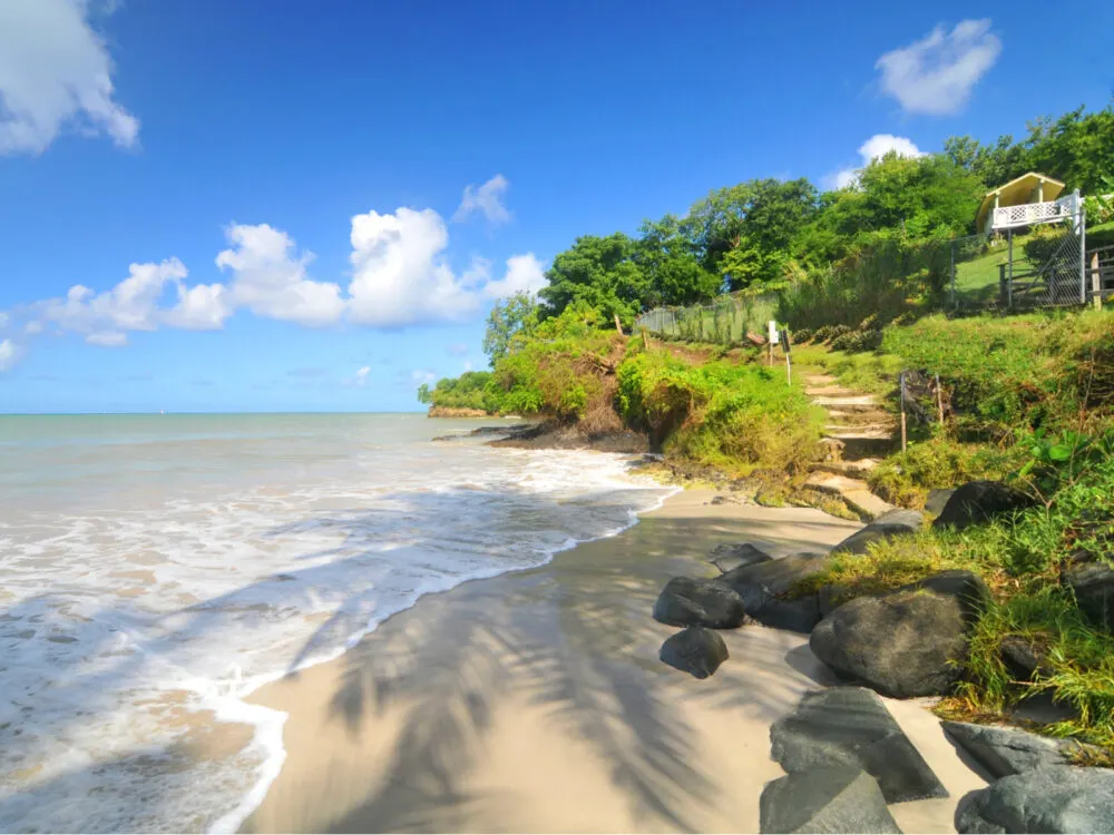 Deserted beach pictured during the least busy time to visit Saint Lucia