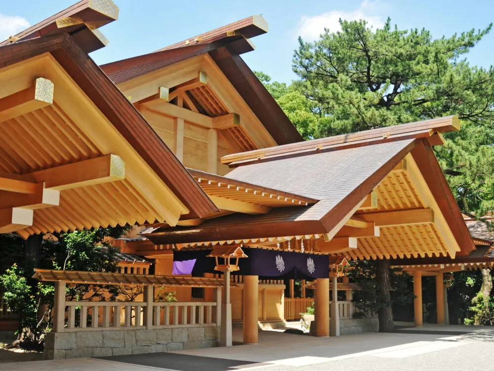 Atsuta Shrine, one of Japan's best places to visit, seen from the entrance