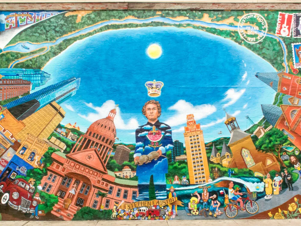 Mural in Austin Texas on a tour, one of the best things to do in Austin Texas