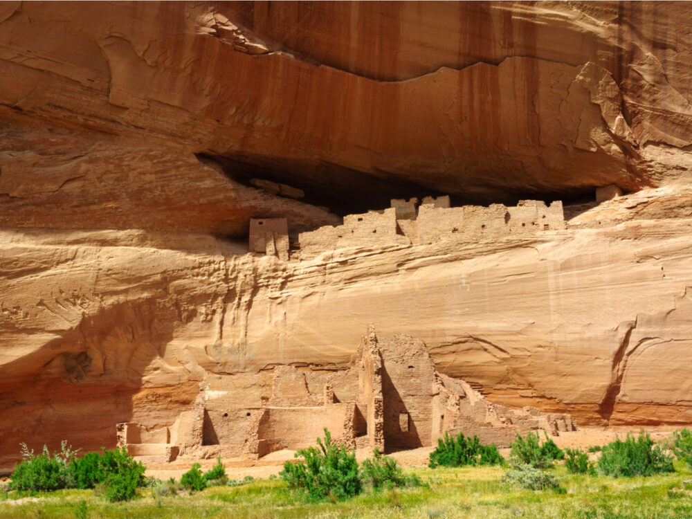Canyon De Chelly National Monument carved in the cliffside, one of Arizona's best things to do