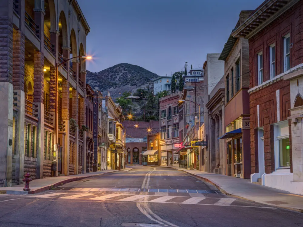 Neat historic shot of downtown Bisbee, one of the best places to visit in Arizona