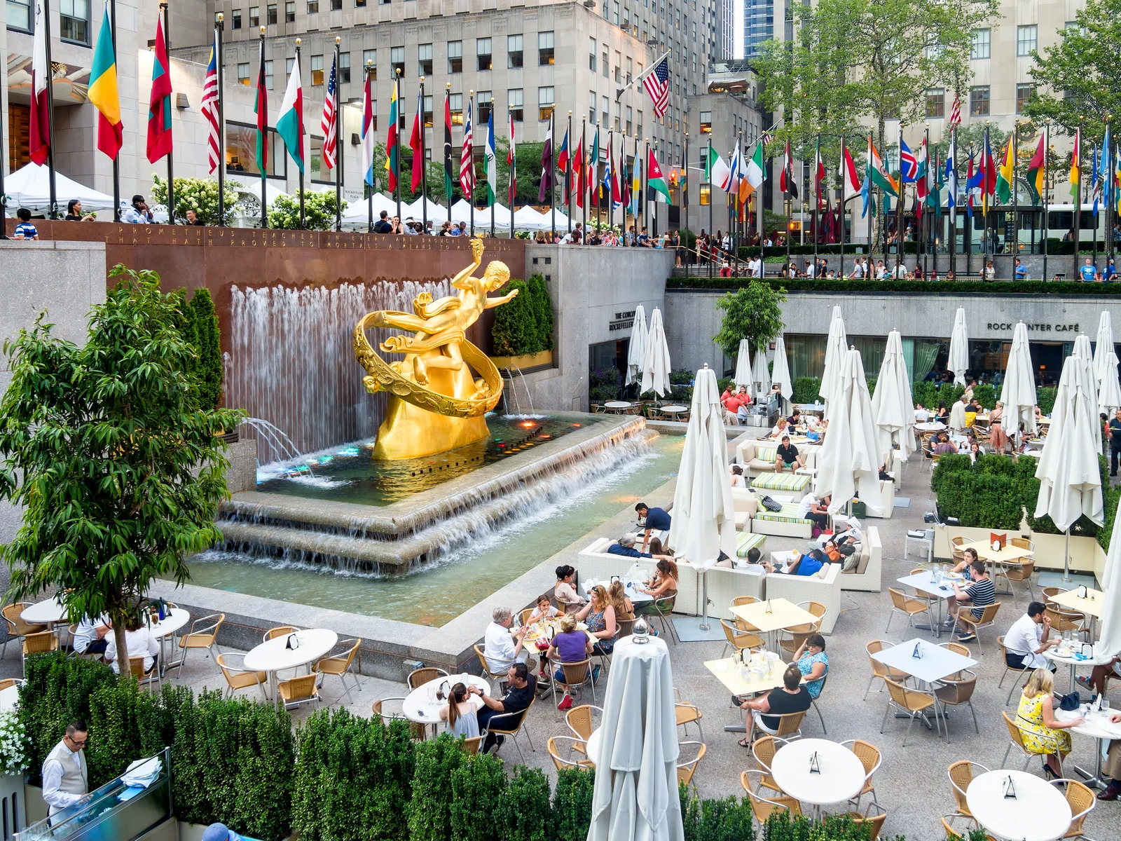 Lower plaza at one of the best things to do in New York City, one of the best things to do in New York City, pictured in the Summer