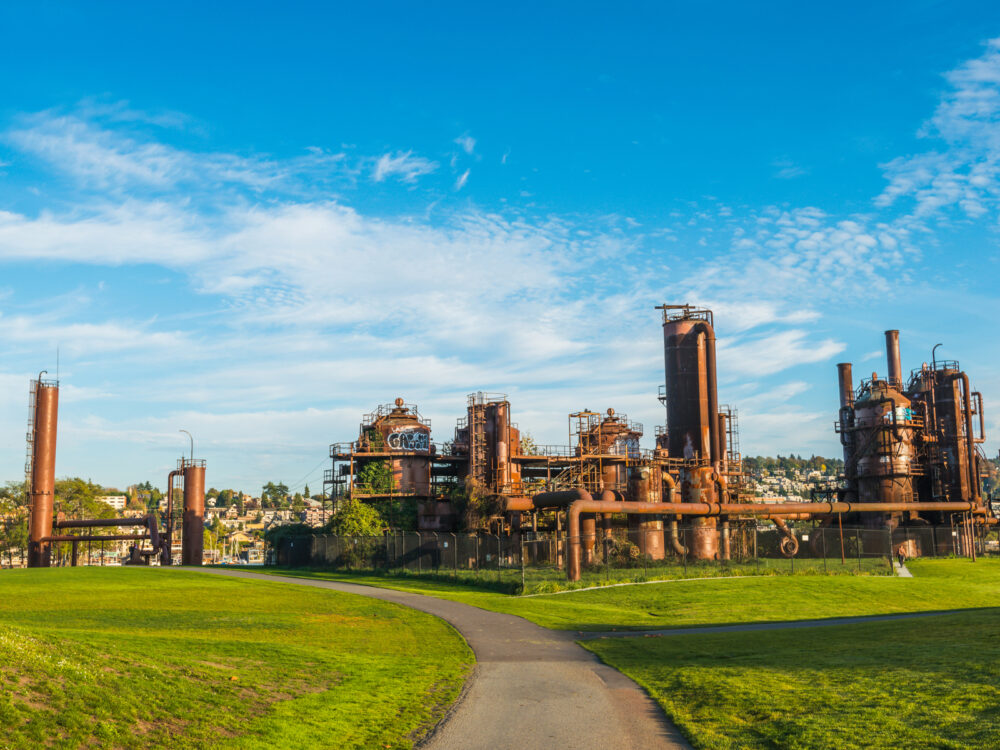 Cool view of one of the best things to do in Seattle, the Gas Works Park