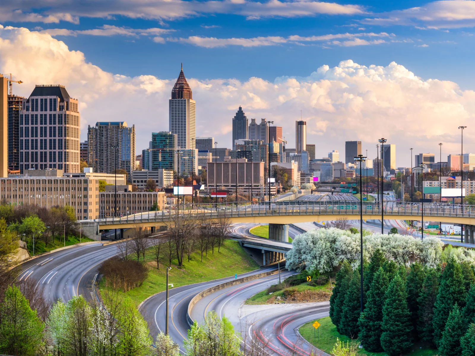 Downtown Atlanta skyline for a roundup of the best Atlanta hotels