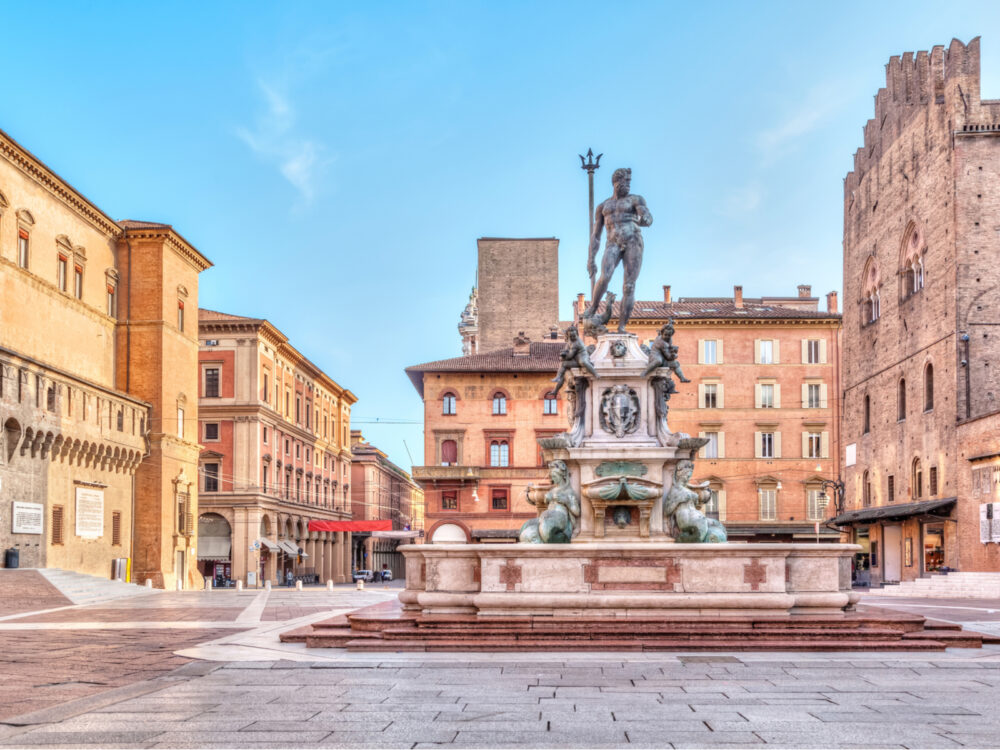 Piazza del Nettuno square square in one of Italy's best places to visit Bologna