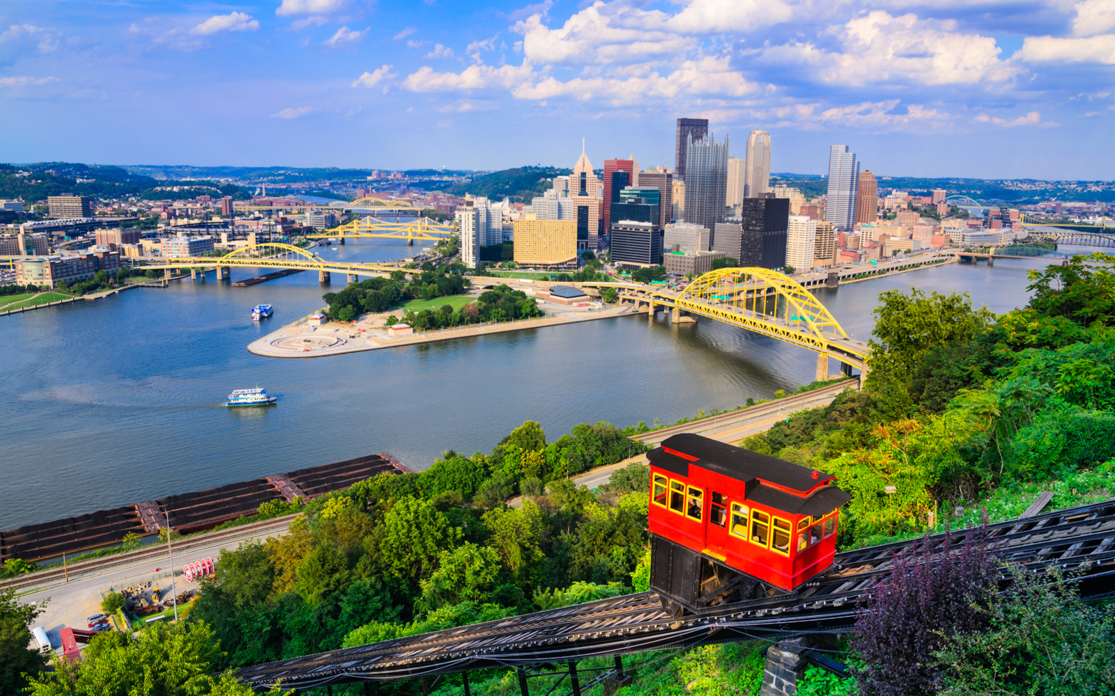 Aerial view of Pittsburgh for a piece on the best things to do in Pennsylvania