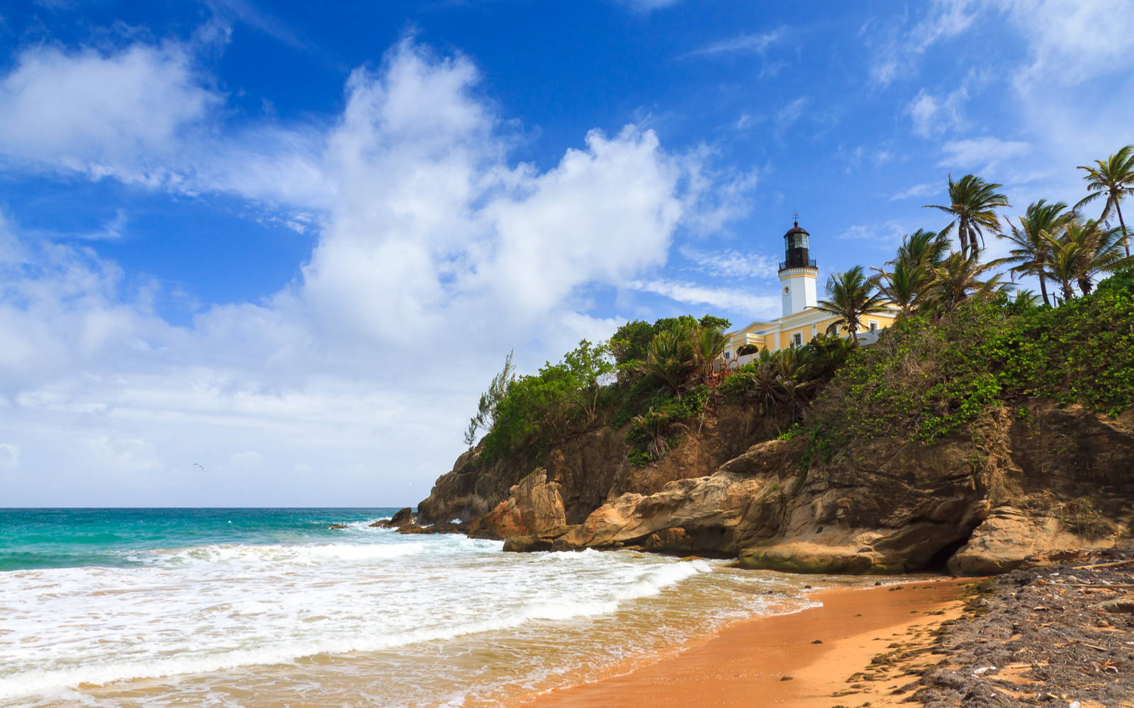 Punta Tuna lighthouse overlooking a top pick for the best beach in Puerto Rico