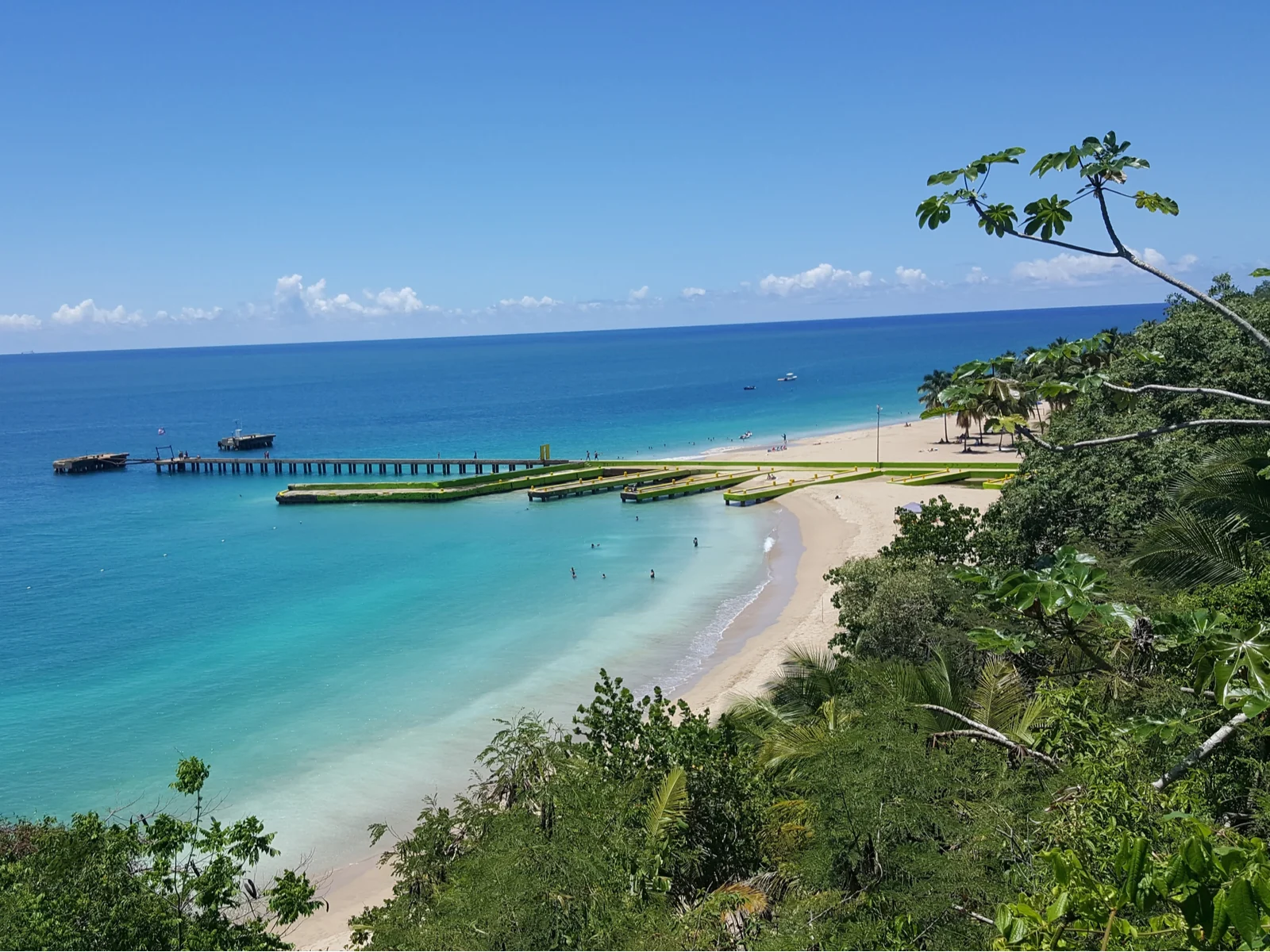 Crash boat, one of the best beaches in Puerto Rico, pictured from an elevated view