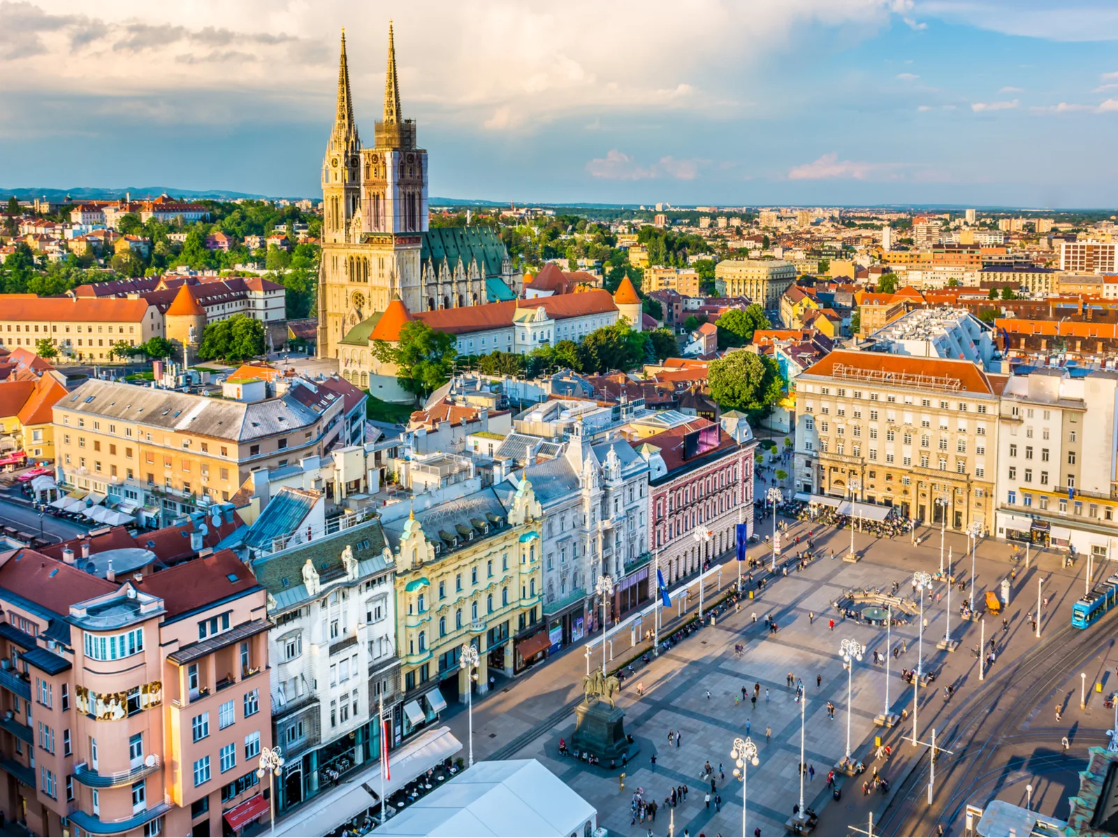 Aerial view of Zagreb, one of the best things to do in Croatia