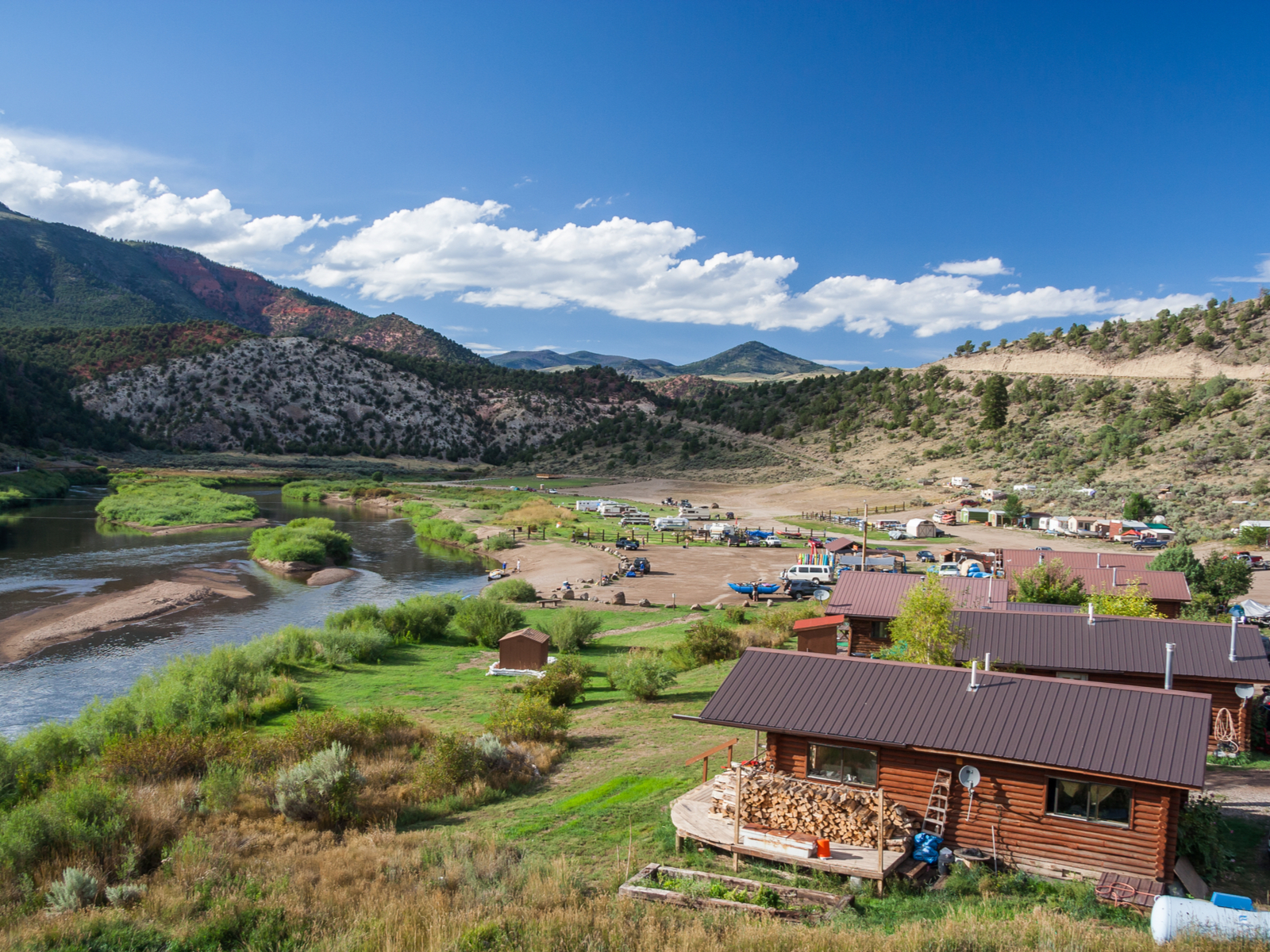 Hot Sulphur Springs, one of the best hot springs in Colorado, in the summer in the mountains
