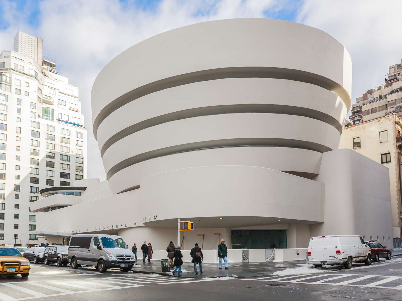 The Guggenheim museum, one of the best things to do in New York City, pictured from the street