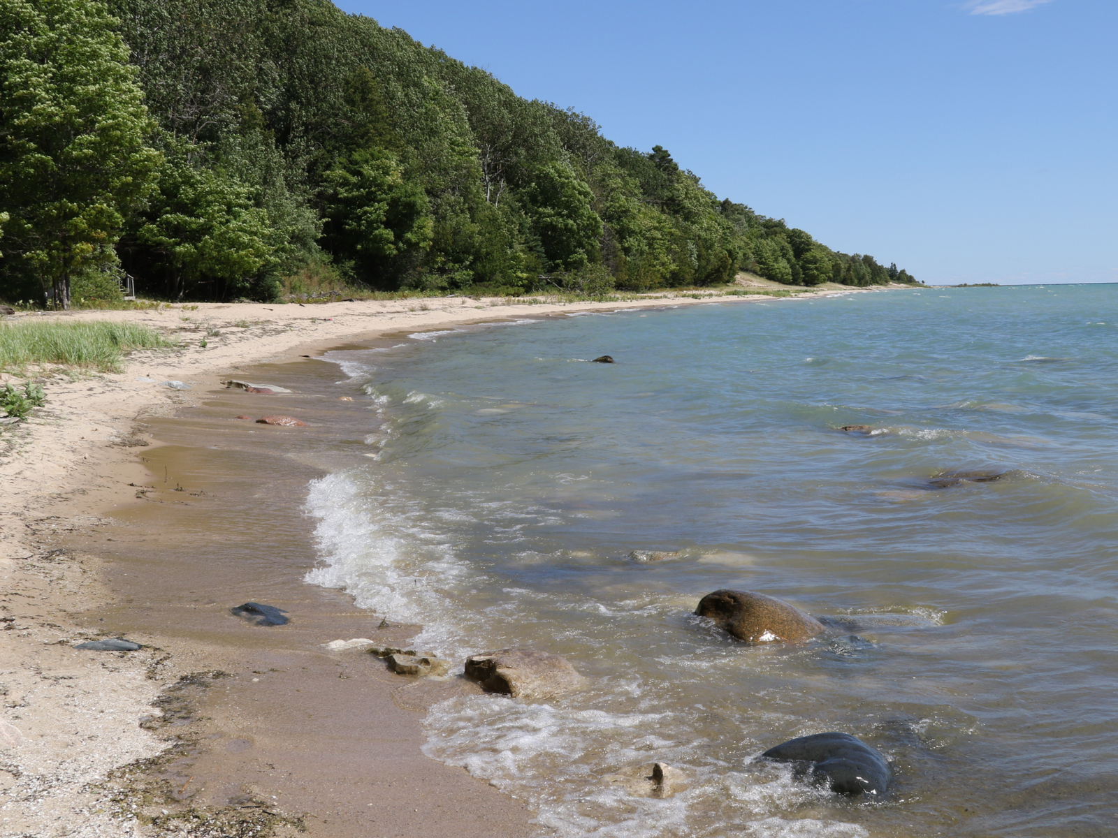 Unspoiled beach view of Lake Michigan from one of the best places to visit in Michigan, Beaver Island