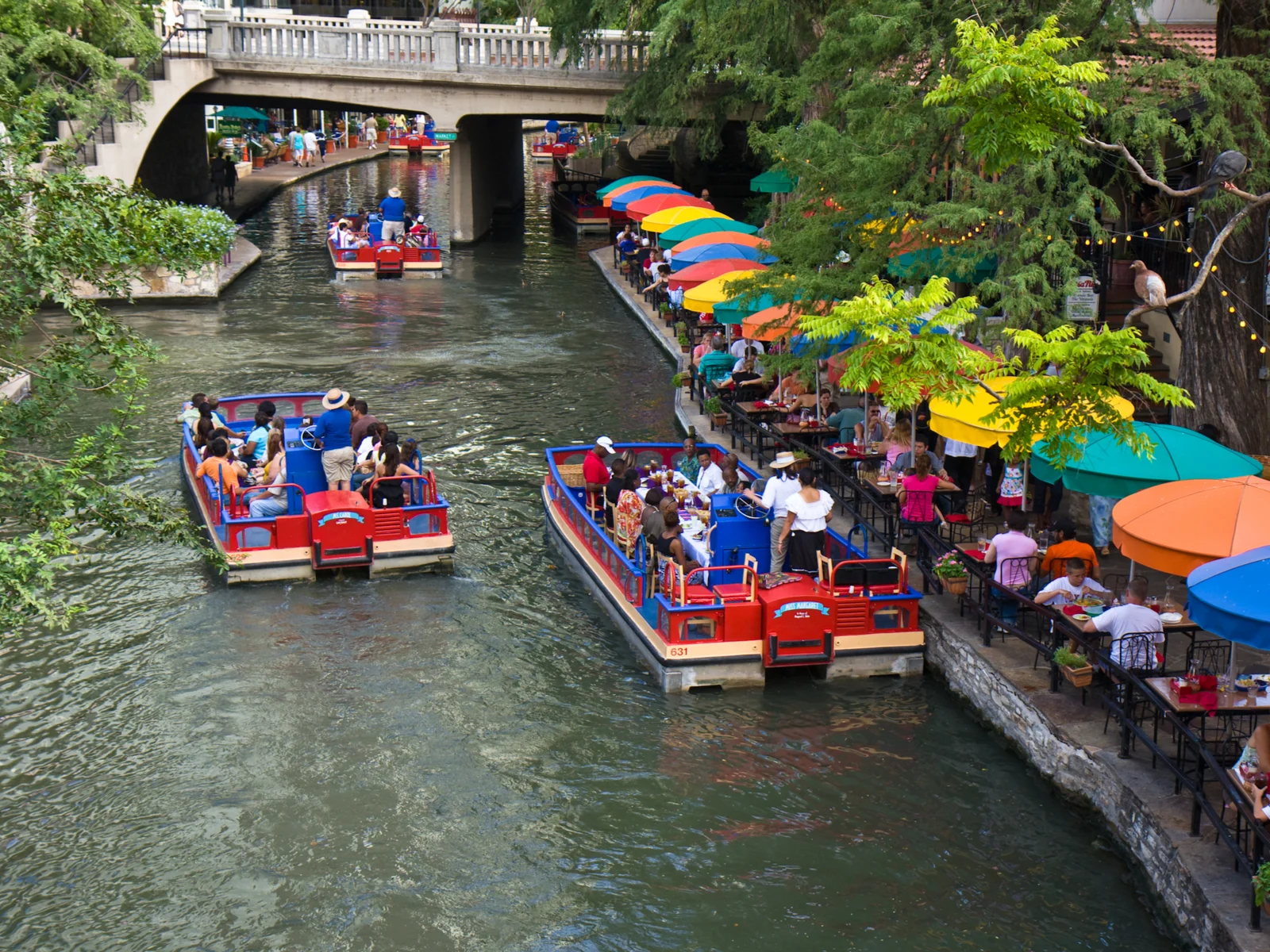 Riding boats on the San Antonio River, one of the best things to do in San Antonio